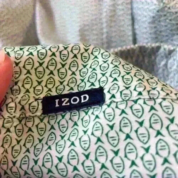 Izod green and white Advantage Performance short-sleeve button-down shirt sz XXL - Picture 6 of 8